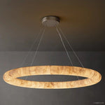 Rivage Lisse Veined Alabaster Round Chandelier 61"