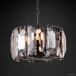 Harlow Faceted Crystal Round Chandelier 19"