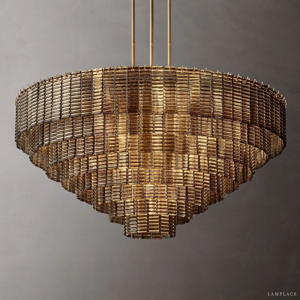 Sirene Draped Glass Round Chandelier 52"