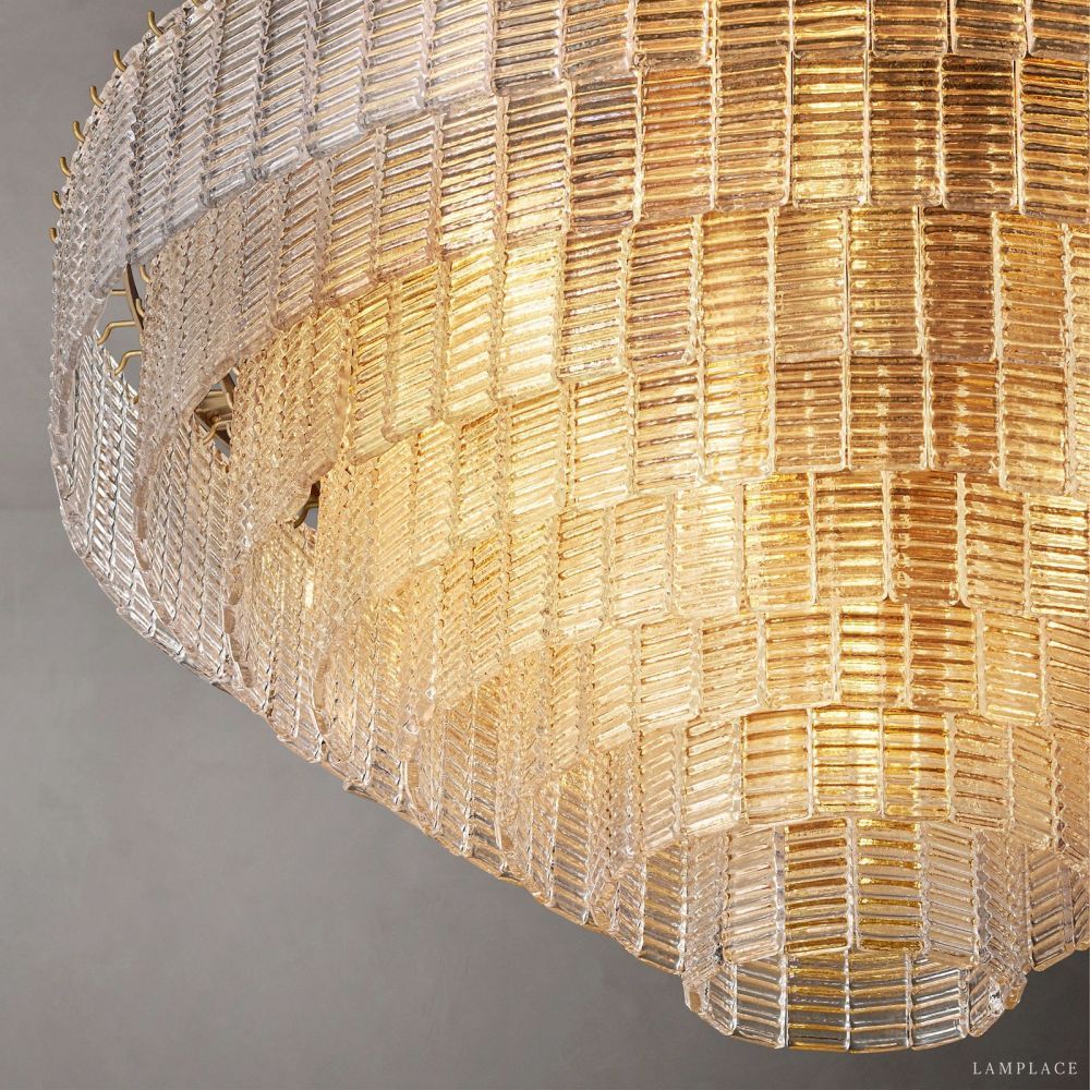Sirene Draped Glass Round Chandelier 65"
