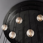 Pearl Carved Inciso Round Chandelier 22"