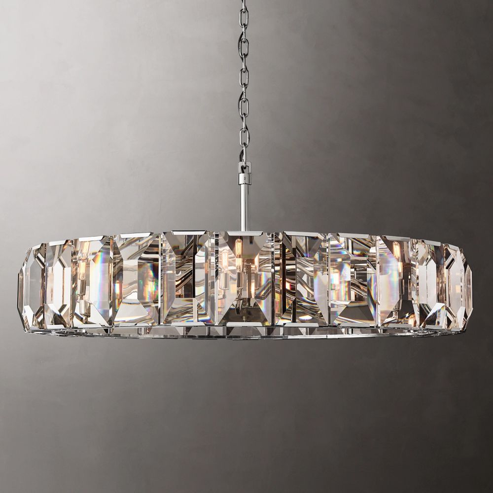 Harlow Faceted Crystal Round Chandelier 60"
