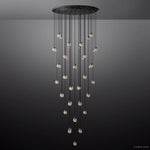 Pearl Carved Inciso Round Chandelier 60"