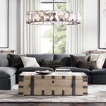 Harlow Faceted Crystal Round Chandelier 19"