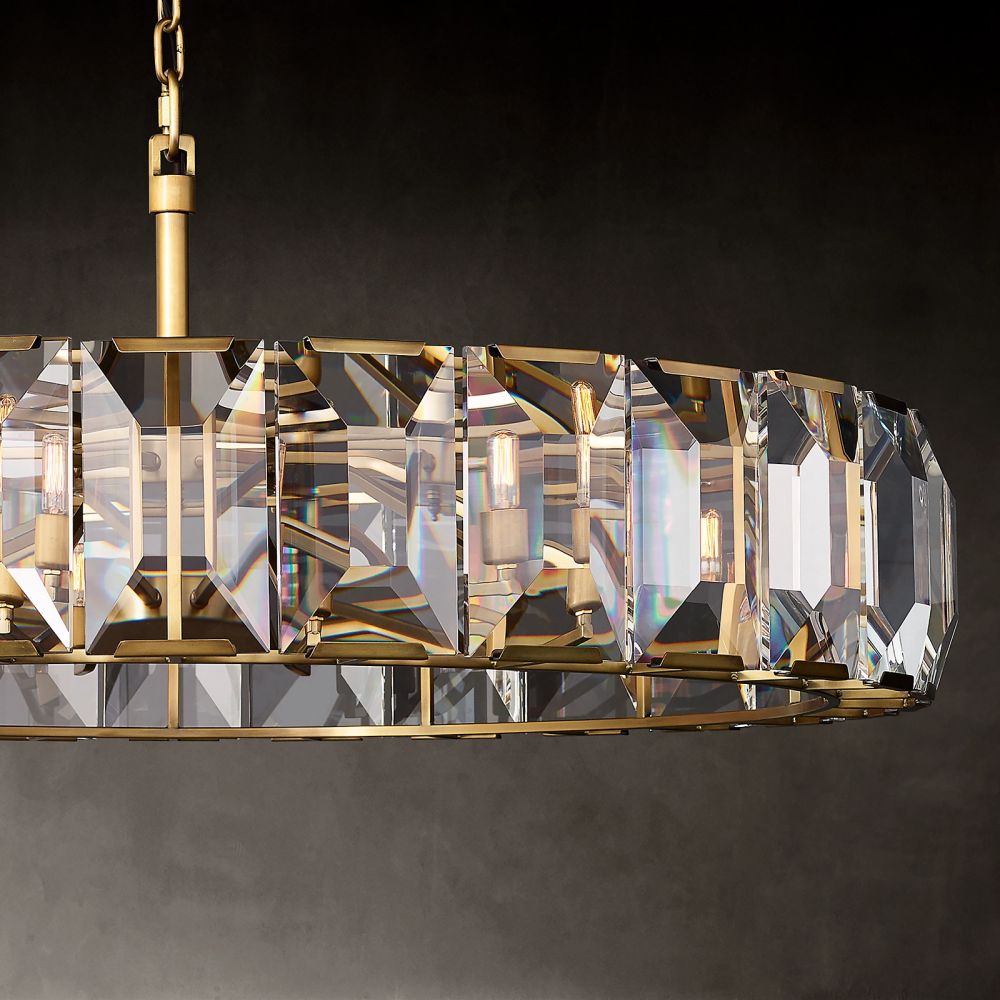 Harlow Faceted Crystal Round Chandelier 60"