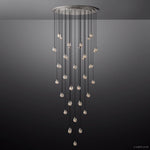 Pearl Carved Inciso Round Chandelier 60"
