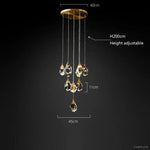 Angle Faceted Crystal Multi-Lights Round Chandelier