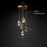 Angle Faceted Crystal Multi-Lights Round Chandelier