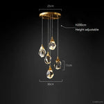 Angle Faceted Crystal Multi-Lights Round Chandelier