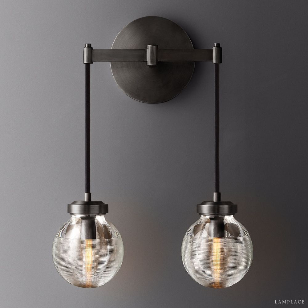 Pearl Carved Inciso Double Wall Sconce