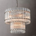 San Marco Vintage Glass Two-Tier Round Chandelier 22"