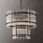 San Marco Vintage Glass Two-Tier Round Chandelier 22"
