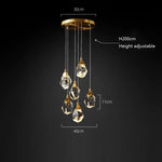 Angle Faceted Crystal Multi-Lights Round Chandelier