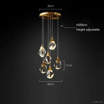 Angle Faceted Crystal Multi-Lights Round Chandelier