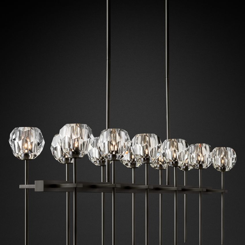 Boule De Radiant Crystal Double Linear Chandelier 60"