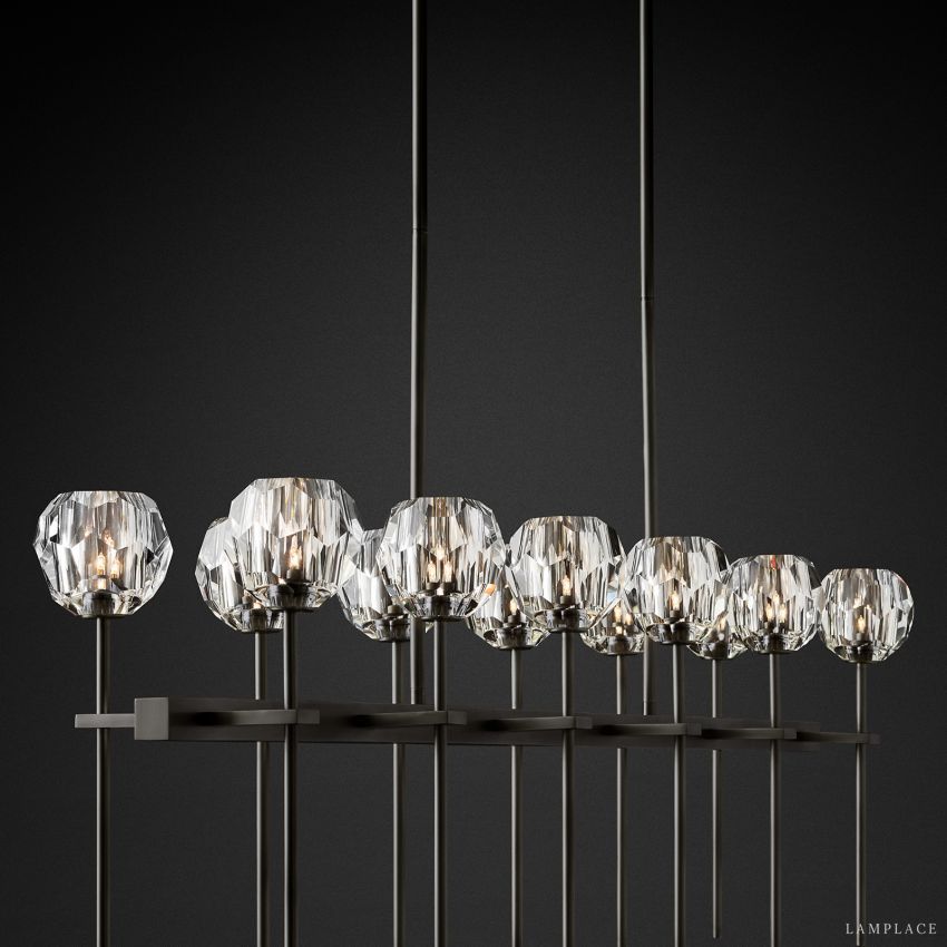 Boule De Radiant Crystal Double Linear Chandelier 60"