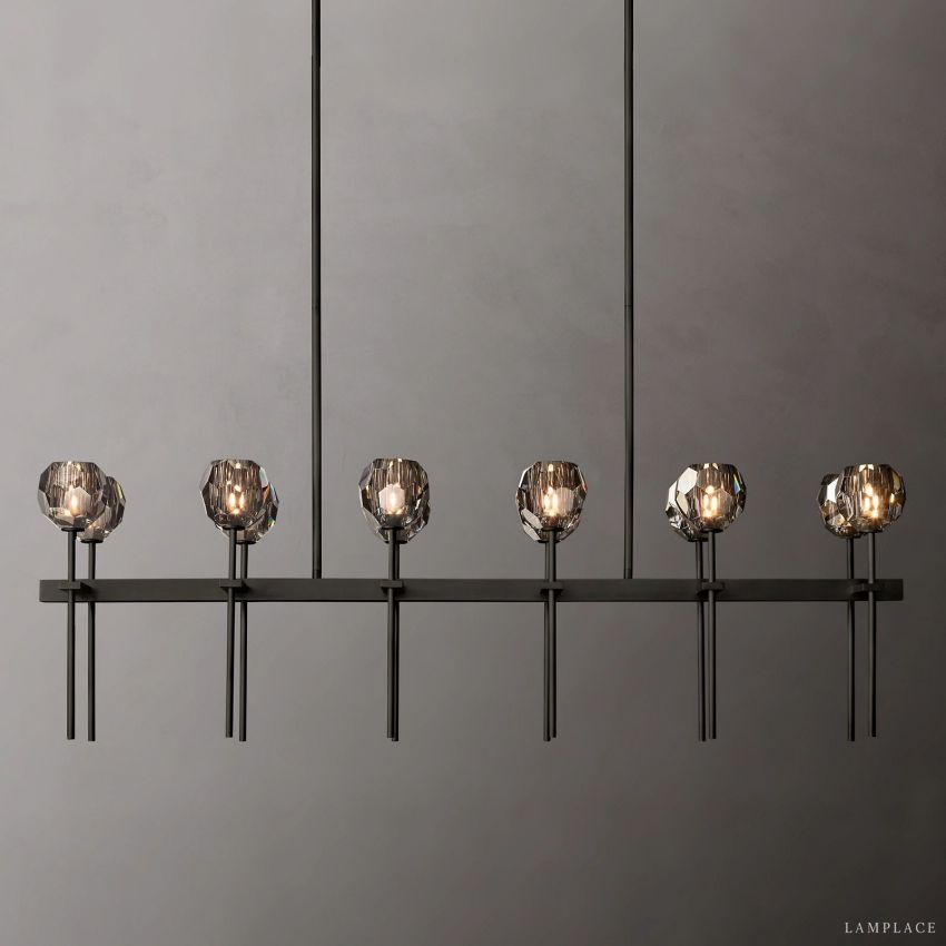 Boule De Radiant Crystal Double Linear Chandelier 60"