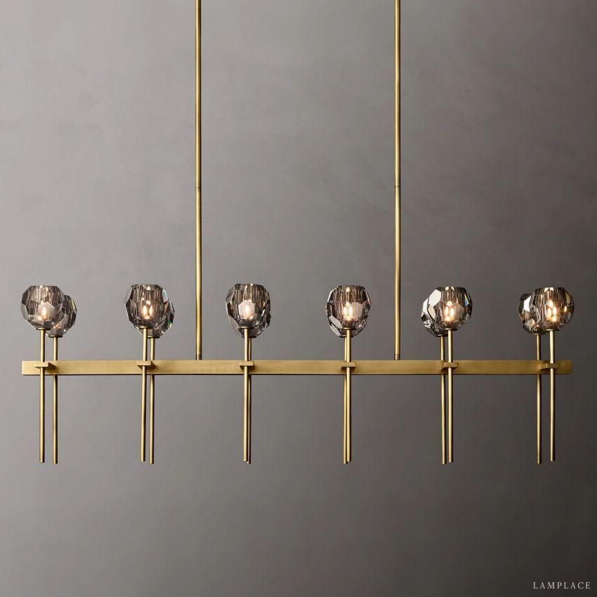Boule De Radiant Crystal Double Linear Chandelier 60"