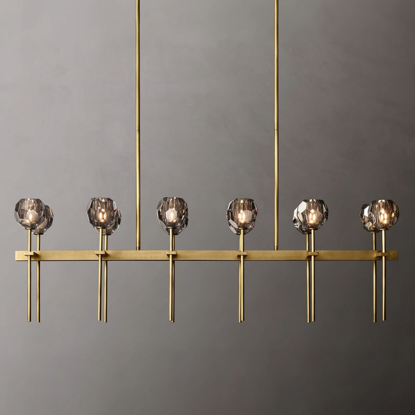 Boule De Radiant Crystal Double Linear Chandelier 60"