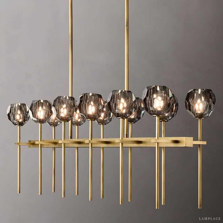Boule De Radiant Crystal Double Linear Chandelier 60"