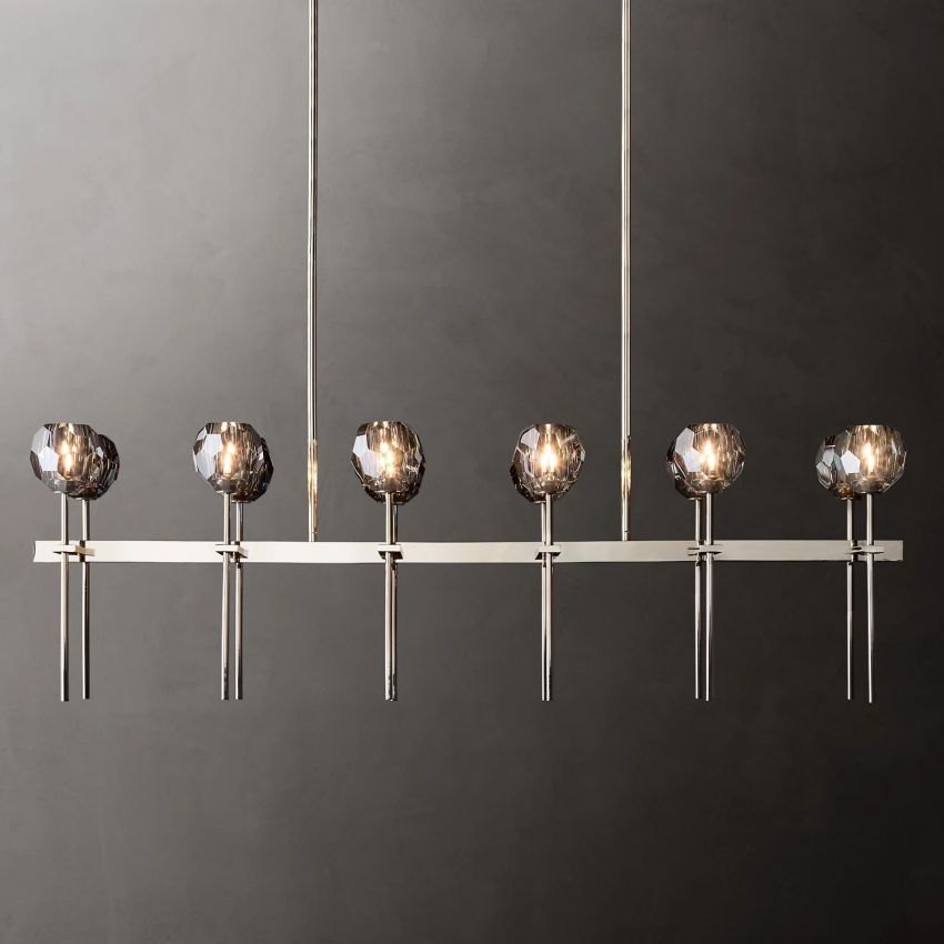 Boule De Radiant Crystal Double Linear Chandelier 60"