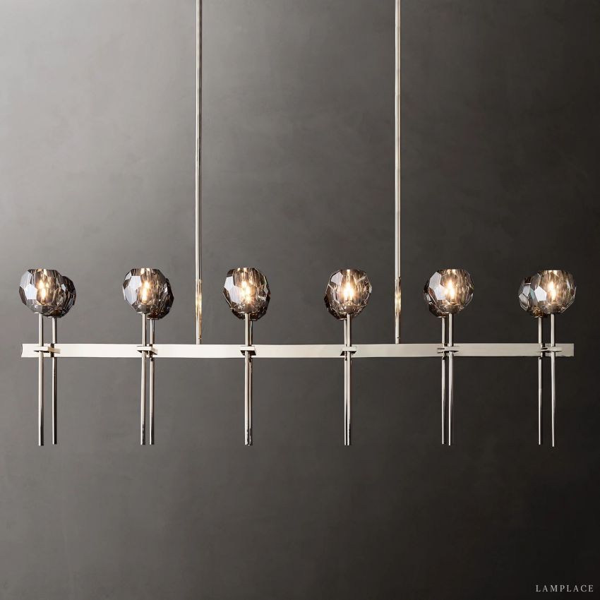 Boule De Radiant Crystal Double Linear Chandelier 60"