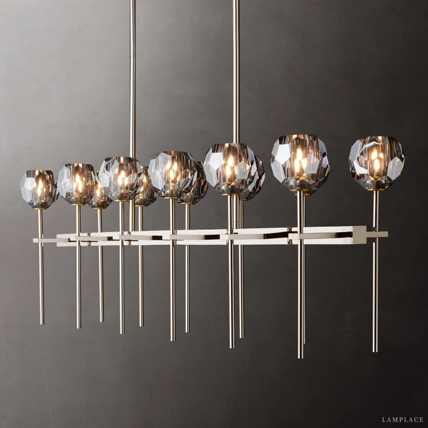 Boule De Radiant Crystal Double Linear Chandelier 60"