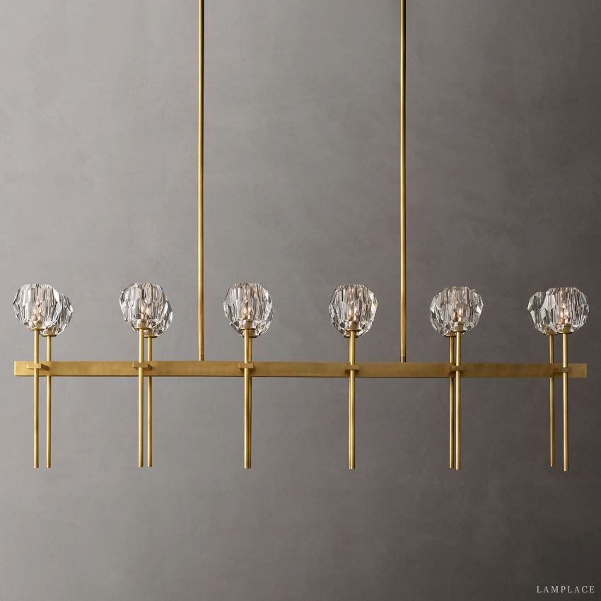 Boule De Radiant Crystal Double Linear Chandelier 60"