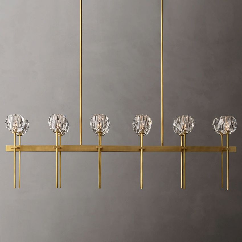 Boule De Radiant Crystal Double Linear Chandelier 60"