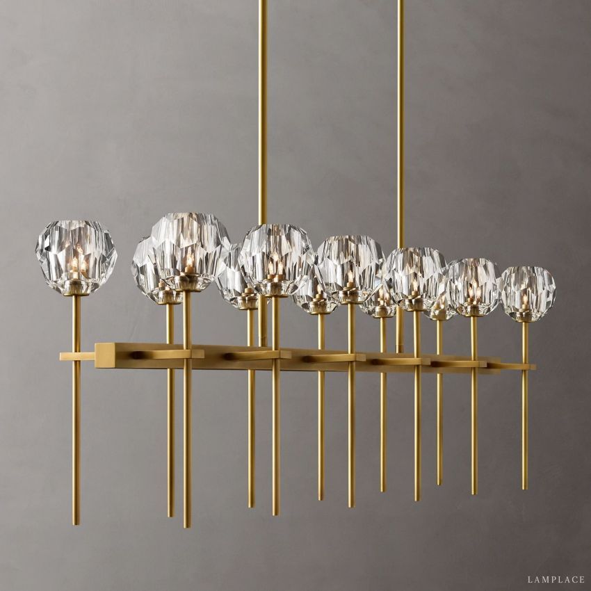 Boule De Radiant Crystal Double Linear Chandelier 60"