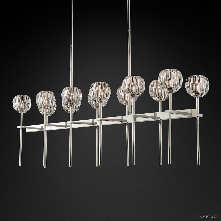 Boule De Radiant Crystal Double Linear Chandelier 60"