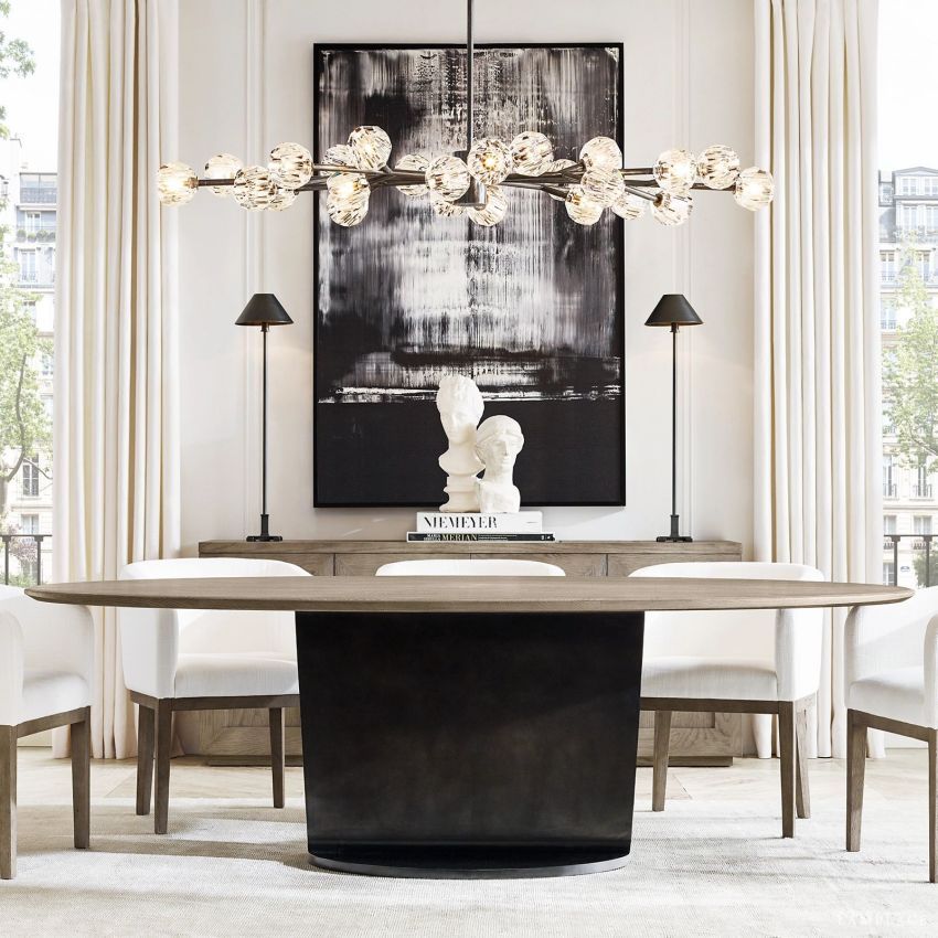 Boule De Radiant Crystal Oval Chandelier 72"