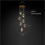 Angle Faceted Crystal Multi-Lights Round Chandelier