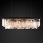 Odeon Deco Prism Rectangular Tiered Chandelier 49"