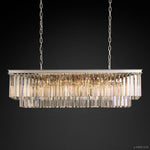 Odeon Deco Prism Rectangular Tiered Chandelier 49"