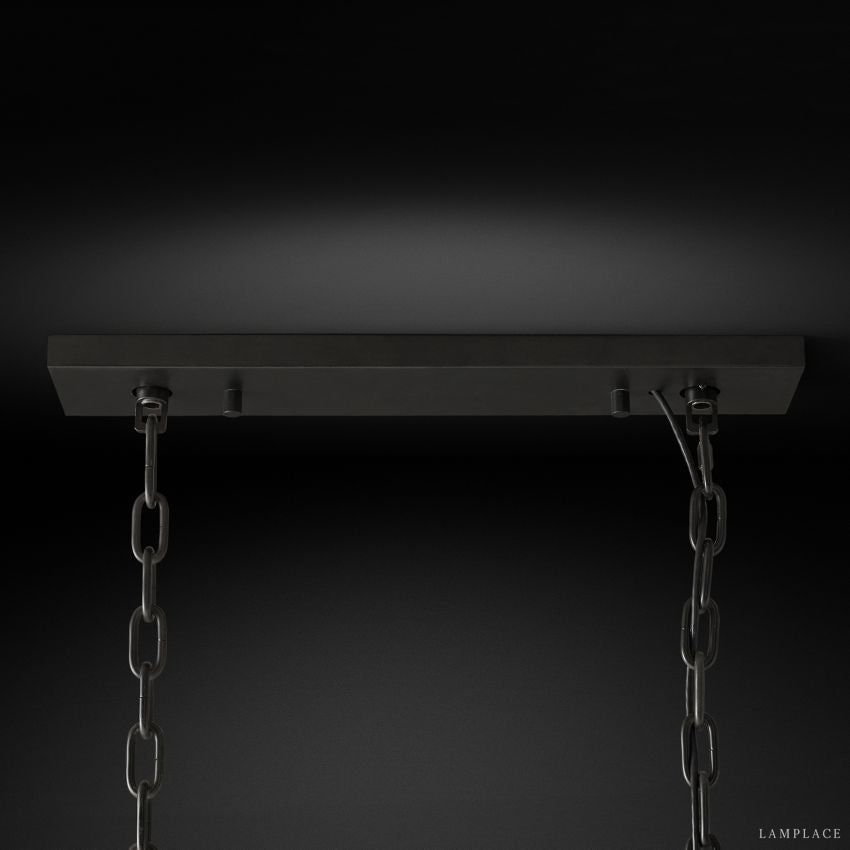 Odeon Deco Prism Rectangular Tiered Chandelier 49"