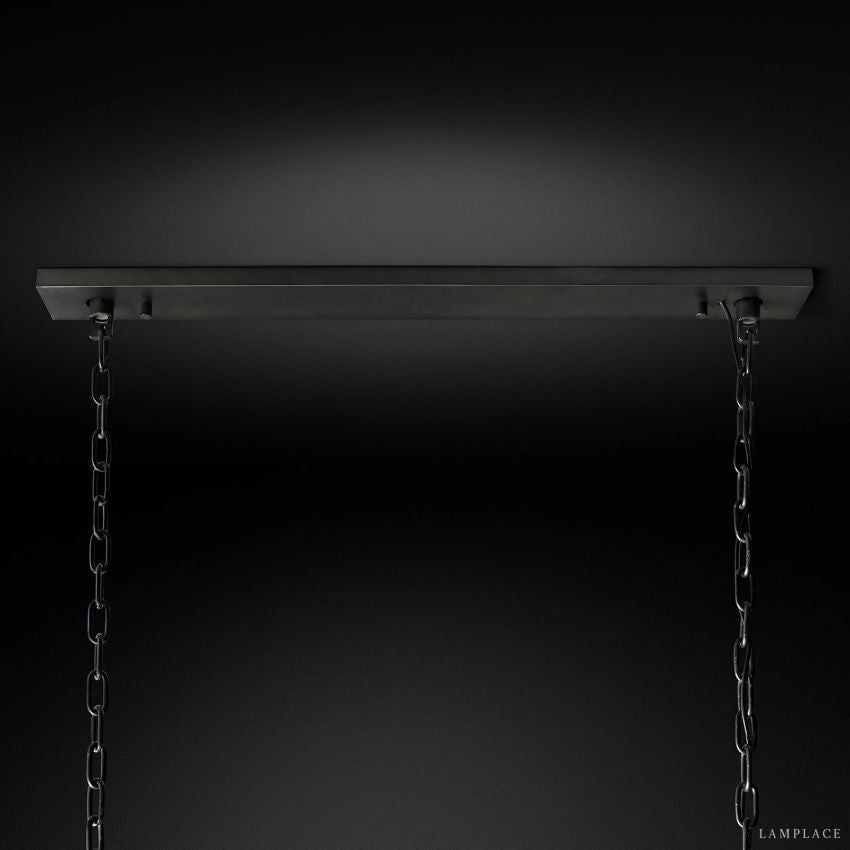 Odeon Deco Prism Rectangular Tiered Chandelier 59"