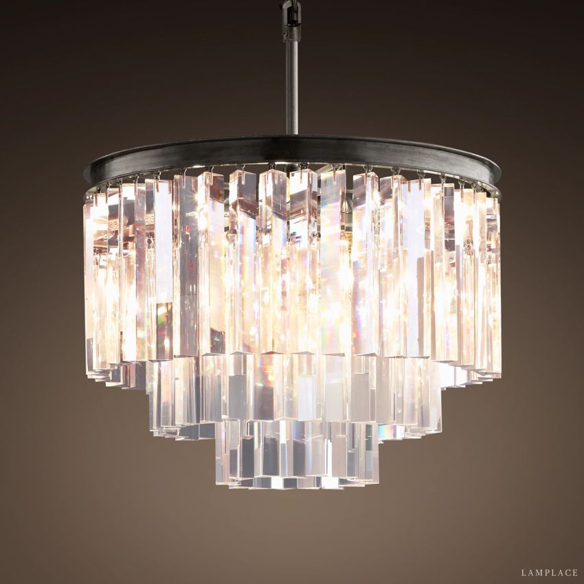 Odeon Deco Prism Round Chandelier 20"