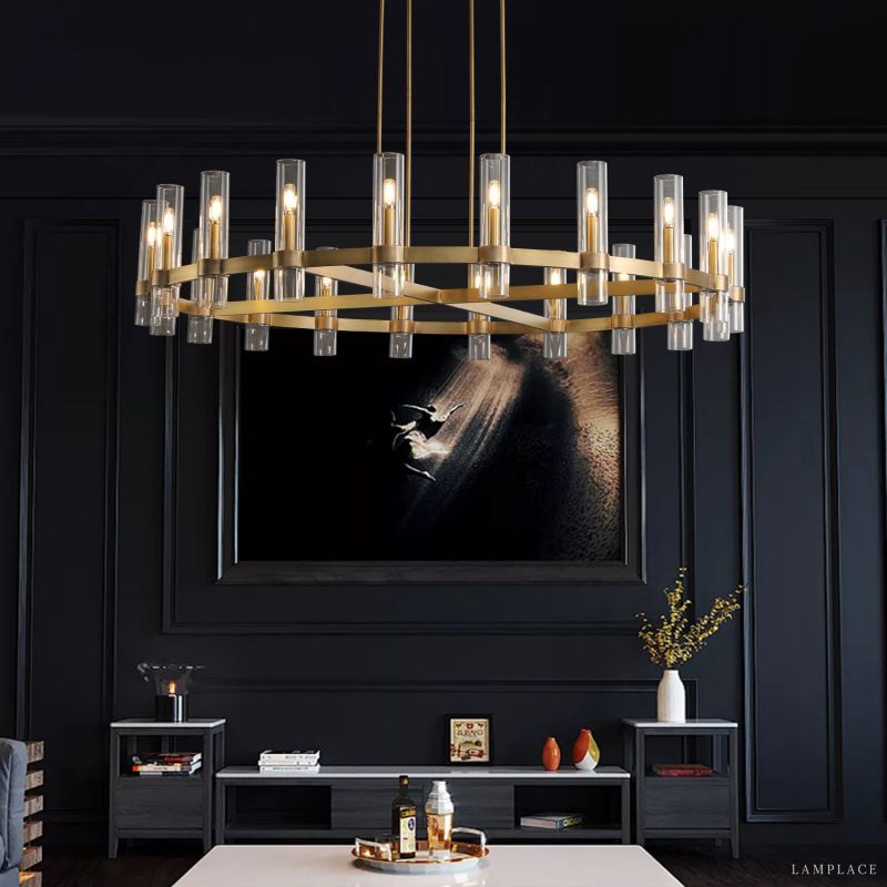 Ravelle Clear Glass Round Chandelier 36"