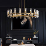 Ravelle Clear Glass Round Chandelier 36"