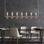 Ravelle Clear Glass Linear Chandelier 59"