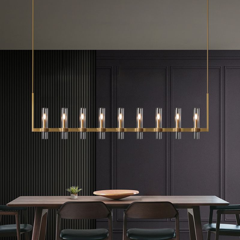 Ravelle Clear Glass Linear Chandelier 59"