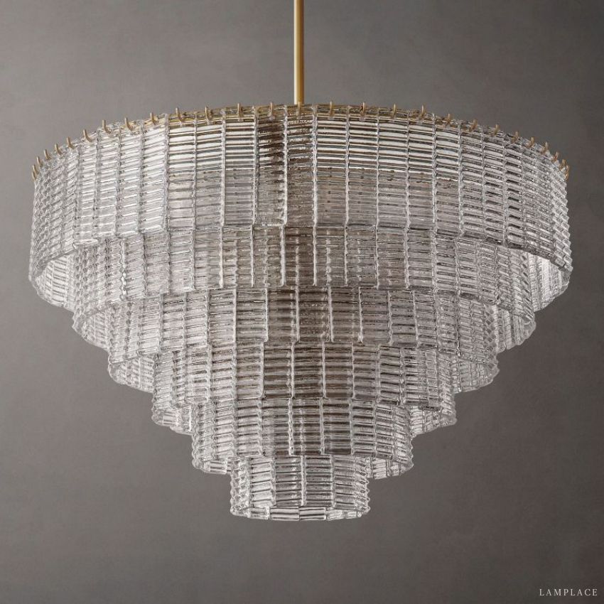Sirene Draped Glass Round Chandelier 41"