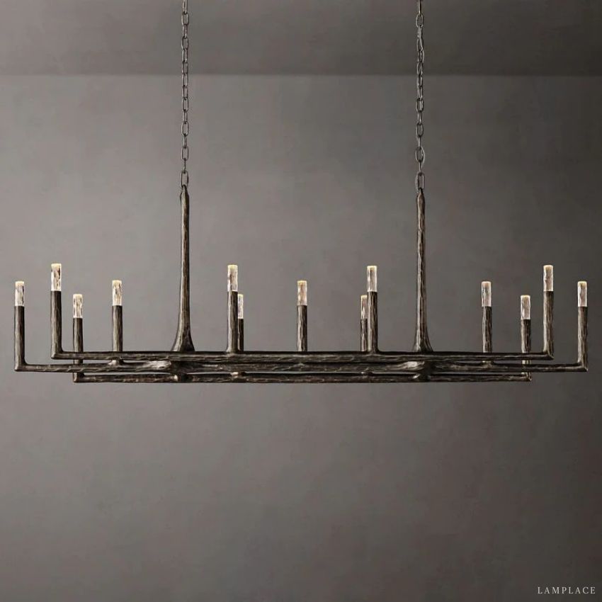 Thaddeus Artisan Forged Linear Chandelier 72"