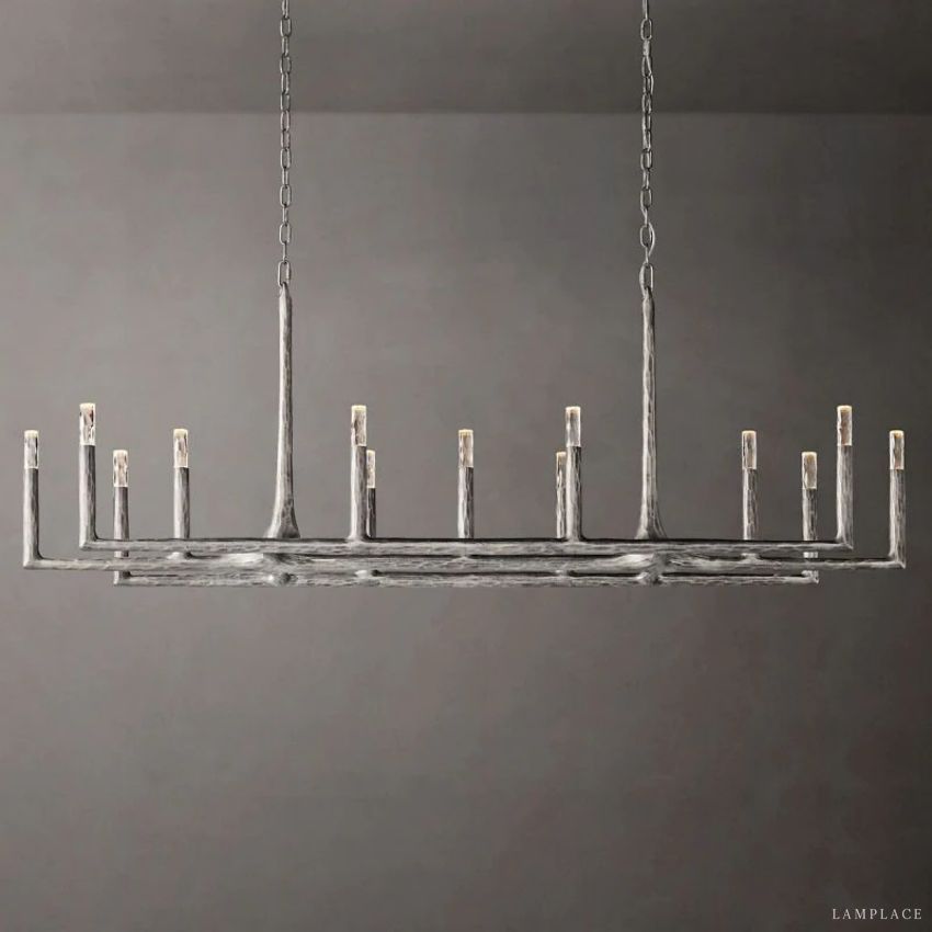 Thaddeus Artisan Forged Linear Chandelier 72"