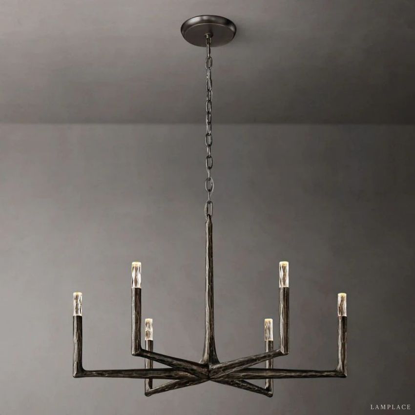 Thaddeus Artisan Forged Round Chandelier 36"