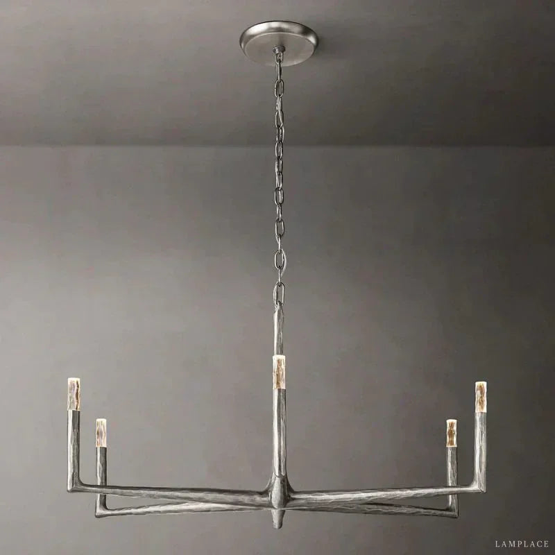 Thaddeus Artisan Forged Round Chandelier 48"