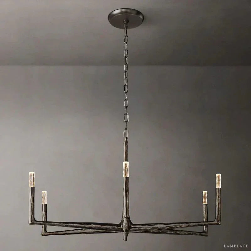 Thaddeus Artisan Forged Round Chandelier 48"