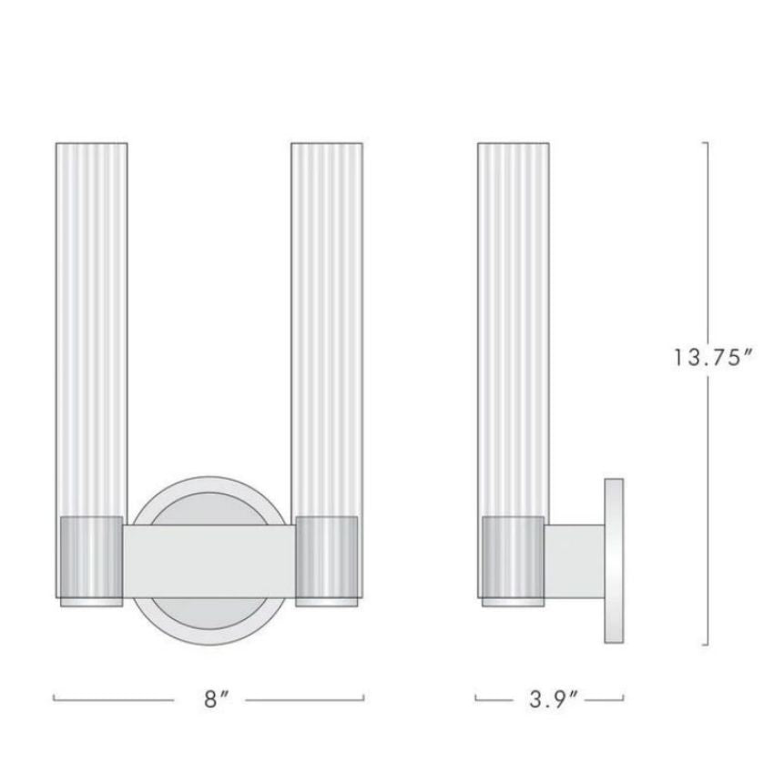 Vallon Etched Glass Double Wall Sconce