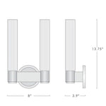 Vallon Etched Glass Double Wall Sconce